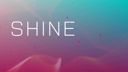 Poster - animation of shine text and red spots moving over blue background