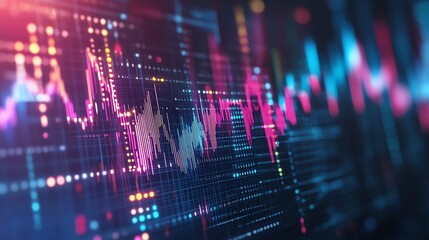 Poster - Abstract data visualization with dynamic lines and lights.