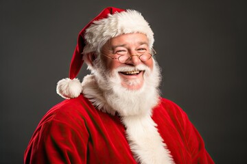 Poster - Smiling Santa Claus christmas adult red.