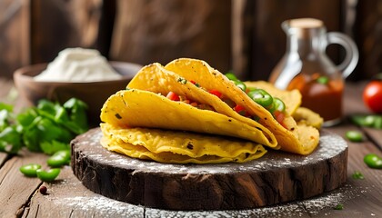 Fresh Homemade Tortillas on Rustic Wood: Celebrating Culinary Traditions and Flavors of Mexico