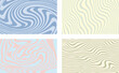 © Golana Studio - Hand drawn backgrounds pattern set marble stains warped streaks distorted wavy lines doodle funky groovy hippie striped collection
