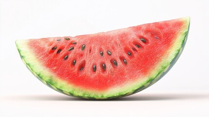 Wall Mural - Watermelon Slice on White Background