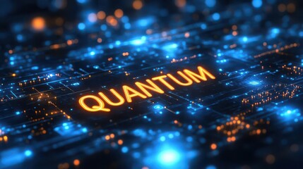 Quantum computing the future of technology illuminated on a circuit board