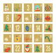 © Svetlana - Advent calendar cut out of colored paper children's crafts. New Year and Christmas. Vector stock illustration.