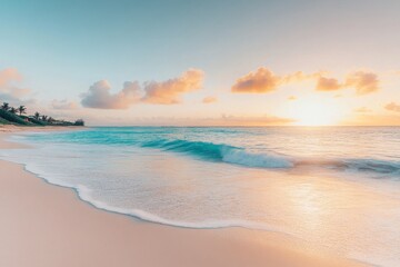Wall Mural - tranquil sunset on a pristine beach