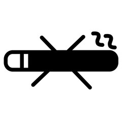 Sticker - No Smoking Diet Glyph Icon