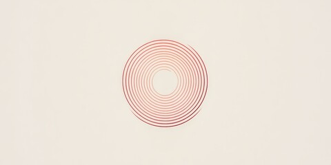 Wall Mural - Red concentric circles on a white background.