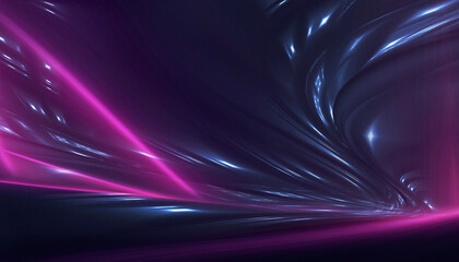 Wall Mural - neon empty stage lamps, pink and purple light, dark corridor, futuristic dark neon portal.
