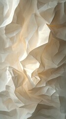 Poster - crumpled paper texture with light shadows, abstract art concept