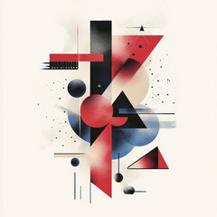 Abstract geometric shapes create modern typography poster with vibrant colors