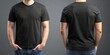 © sawaratch - Black men's t-shirt mockup in front and back view , Mockup, Black, Men's, T-shirt, Front view, Back view, Fashion, Clothing