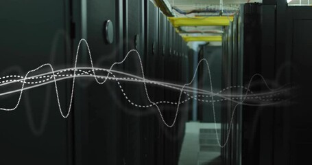 Poster - animation of moving white diagrams over server room