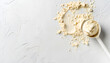 © Oleksiy - Protein powder and scoop on white background