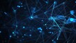 © BerkahStock - Abstract digital network with glowing nodes and interconnected lines on a dark background.