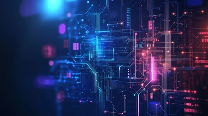 Poster - abstract digital technology background, artificial intelligence