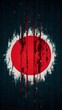 © Selen - Glitched japanese flag painted on wall glitch in japanese flag