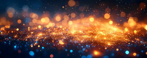 Poster - A vibrant display of shimmering lights creating a magical bokeh effect, ideal for backgrounds and creative projects.