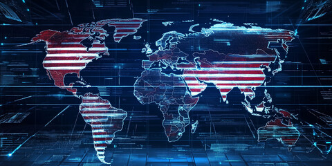 Cyber warfare technology graphic illustration