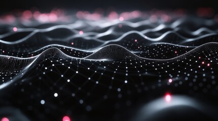 Poster - AI Neural Nets. Futuristic Background of Artificial Intelligence Neural Networks. Black Background.