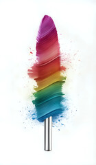 Wall Mural - Rainbow lipstick cosmetics beauty concept illustration on neutral background