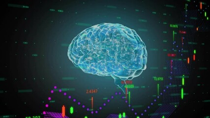 Poster - Animation of data processing and diagrams over brain