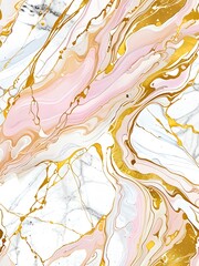 Wall Mural - Abstract Liquid Art in Gold and Pink