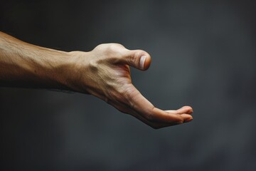 Poster - A person's hand holds an object aloft, perfect for conveying excitement or triumph