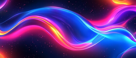 Poster - Big Neon Wave Abstract Background