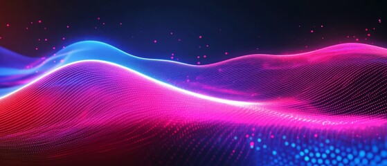 Poster - Big Neon Wave Abstract Background