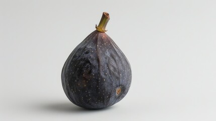 Poster - Freshly picked fig sitting on a white background