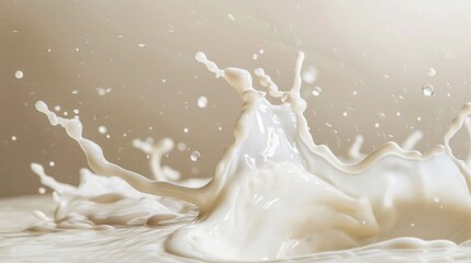 Poster - A splash of milk on a table with a calm atmosphere