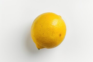 Poster - A single lemon sitting on a white surface