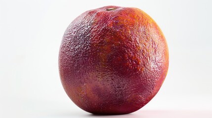 Wall Mural - A close-up shot of an orange sitting on a white surface, highlighting its vibrant color and texture