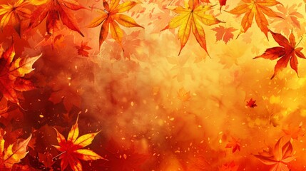 Autumn leaves pattern background top view