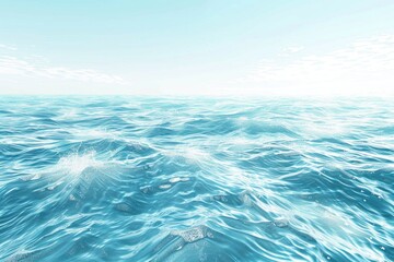 Poster - Large body of water with a clear blue sky in the background, perfect for use in travel or nature scenes