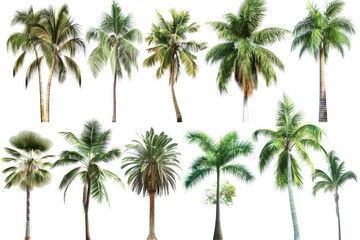 Aufkleber - A collection of palm trees on a simple white background
