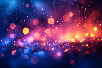 Wall Mural - A delicate scatter of bokeh lights in pastel pinks and blues,