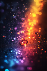 Wall Mural - An abstract spray of colorful bokeh lights in a rainbow spectrum,