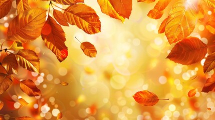 Autumn leaves pattern background top view