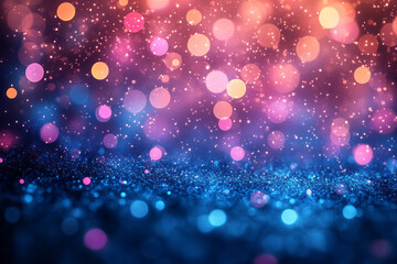 Poster - A delicate scatter of bokeh lights in pastel pinks and blues,