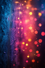 Poster - An abstract spray of colorful bokeh lights in a rainbow spectrum,