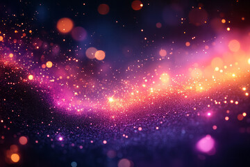 Leinwandbilder - A vibrant burst of magenta, turquoise, and golden bokeh lights,