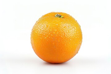 Poster - A single orange sitting on a white surface