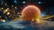 © neiros - Detailed view of cellular structures and the process of tumor destruction from a microscopic perspective.
