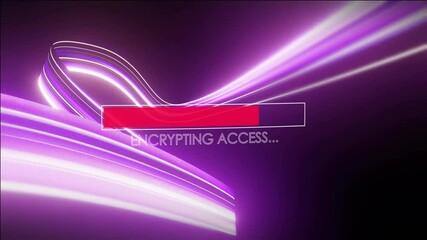 Canvas Print - Animation of loading bar over neon purple trails