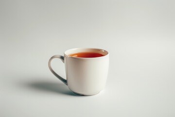 Poster - A cup of tea sits alone on a wooden table