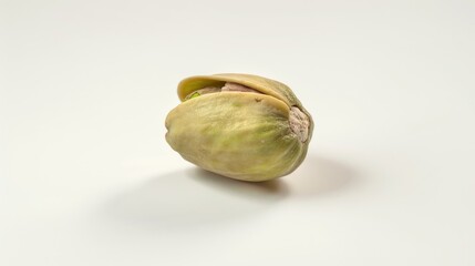 Poster - Single pistachio nut on a white background, ideal for food or packaging design