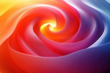 Poster - vibrant 3d ribbon twisting through space multicolored segments flowing in a dynamic spiral showcasing depth and movement against a neutral background