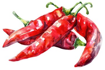 Sticker - A still life of red hot peppers on a white background