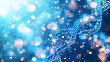 Leinwandbilder - Structure of DNA spiral molecule, biology, biochemistry, genetics, biotechnology and medical research, human cell structure, science molecules.